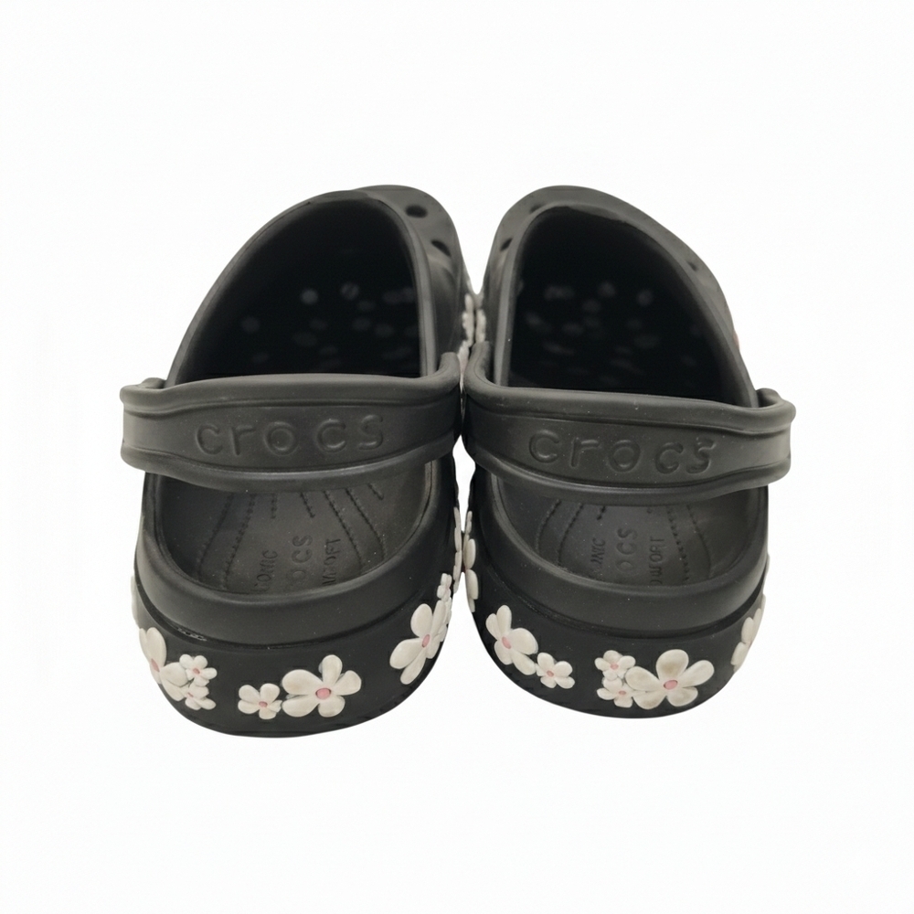 Crocs Crocband Platform Clogs Black Floral 3D Size 8 - Picture 4 of 5